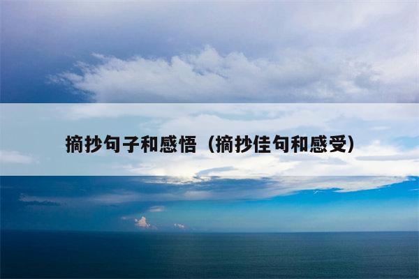 摘抄句子和感悟（摘抄佳句和感受）