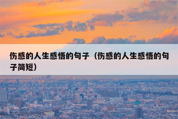 伤感的人生感悟的句子（伤感的人生感悟的句子简短）