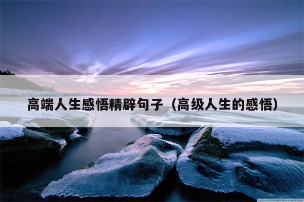 高端人生感悟精辟句子（高级人生的感悟）