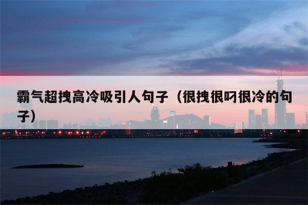 霸气超拽高冷吸引人句子（很拽很叼很冷的句子）