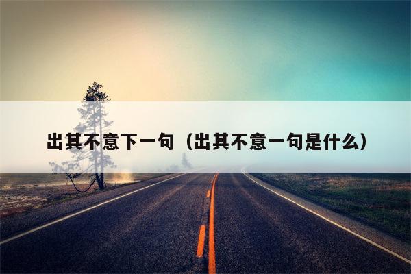 出其不意下一句（出其不意一句是什么）