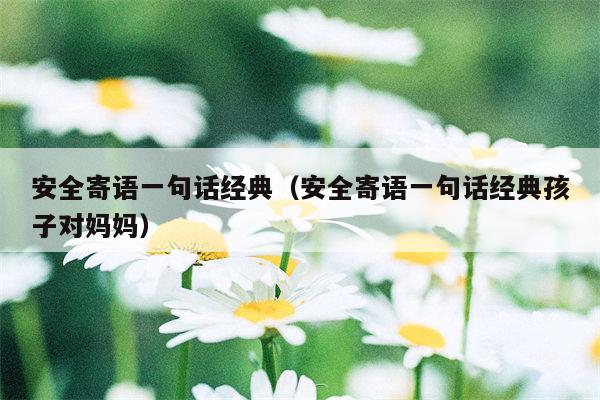 安全寄语一句话经典（安全寄语一句话经典孩子对妈妈）