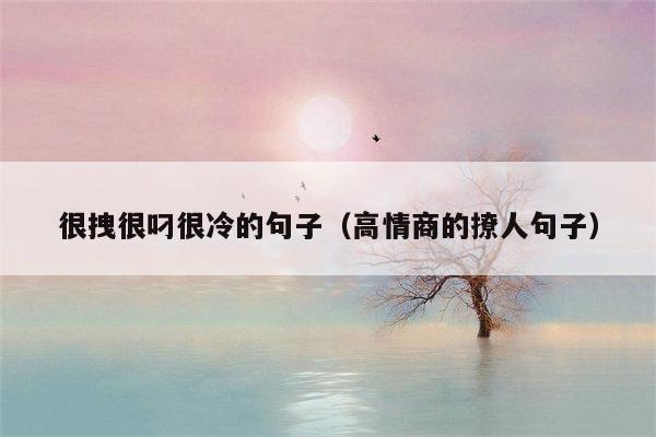 很拽很叼很冷的句子（高情商的撩人句子）