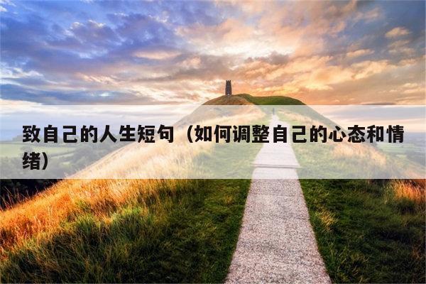 致自己的人生短句（如何调整自己的心态和情绪）
