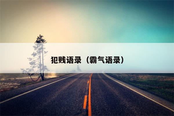 犯贱语录（霸气语录）