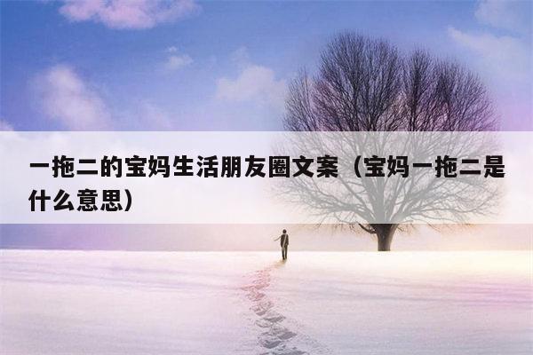 一拖二的宝妈生活朋友圈文案（宝妈一拖二是什么意思）