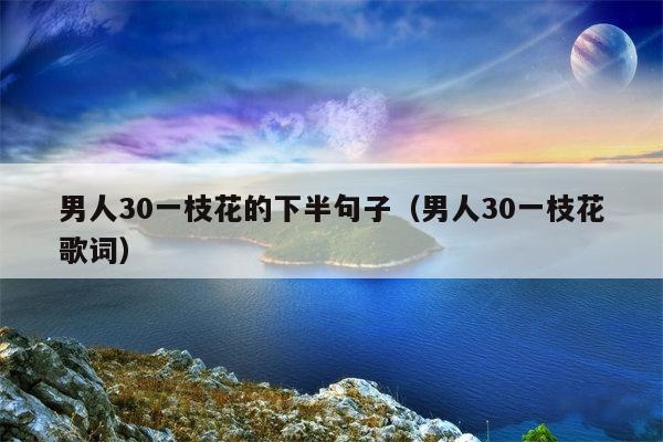 男人30一枝花的下半句子（男人30一枝花歌词）