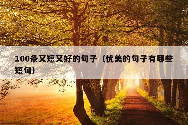 100条又短又好的句子（优美的句子有哪些短句）