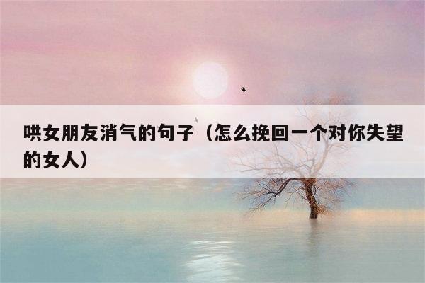 哄女朋友消气的句子（怎么挽回一个对你失望的女人）