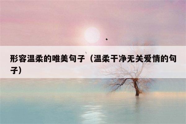 形容温柔的唯美句子（温柔干净无关爱情的句子）