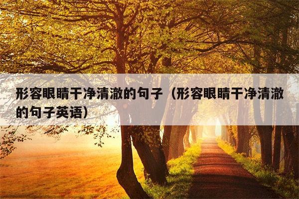 形容眼睛干净清澈的句子（形容眼睛干净清澈的句子英语）