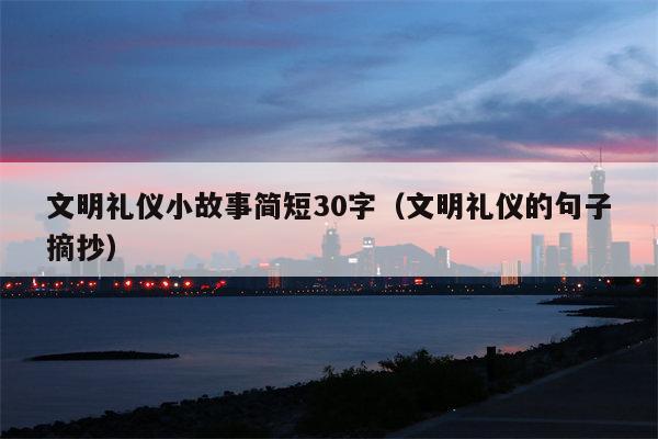 文明礼仪小故事简短30字（文明礼仪的句子摘抄）