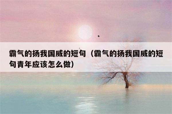 霸气的扬我国威的短句（霸气的扬我国威的短句青年应该怎么做）