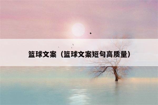 篮球文案（篮球文案短句高质量）