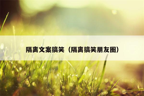 隔离文案搞笑（隔离搞笑朋友圈）