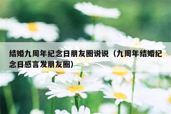 结婚九周年纪念日朋友圈说说（九周年结婚纪念日感言发朋友圈）
