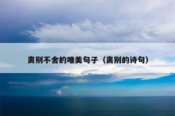 离别不舍的唯美句子（离别的诗句）