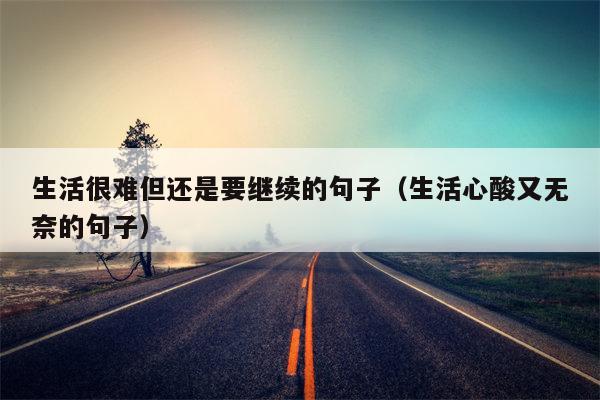 生活很难但还是要继续的句子（生活心酸又无奈的句子）