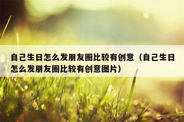 自己生日怎么发朋友圈比较有创意（自己生日怎么发朋友圈比较有创意图片）
