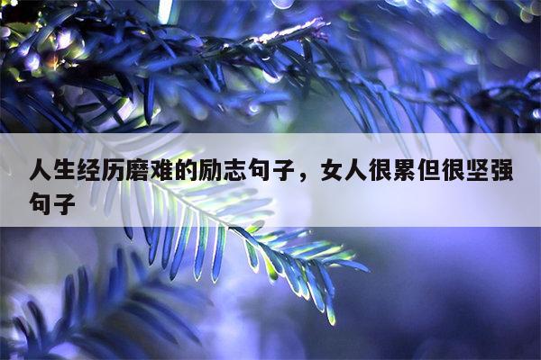 人生经历磨难的励志句子，女人很累但很坚强句子