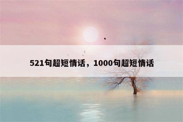 521句超短情话，1000句超短情话