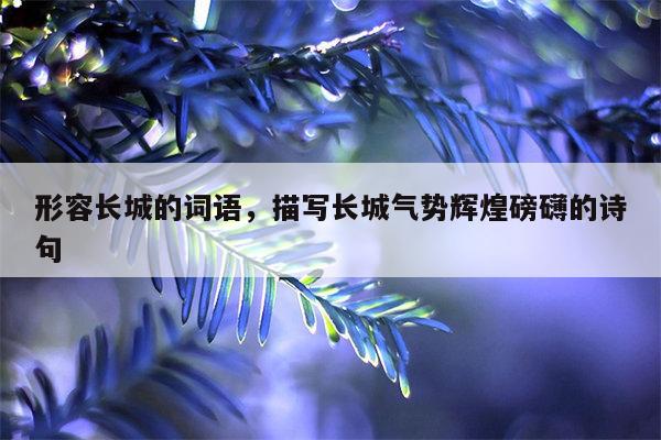 形容长城的词语，描写长城气势辉煌磅礴的诗句