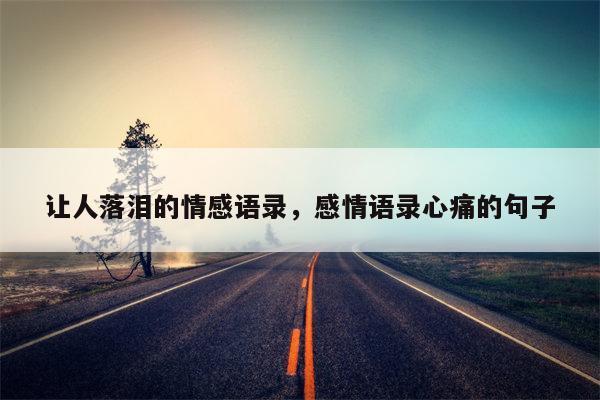 让人落泪的情感语录，感情语录心痛的句子