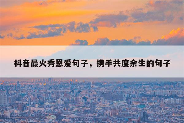 抖音最火秀恩爱句子，携手共度余生的句子