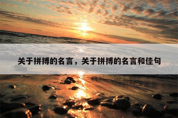 关于拼搏的名言，关于拼搏的名言和佳句