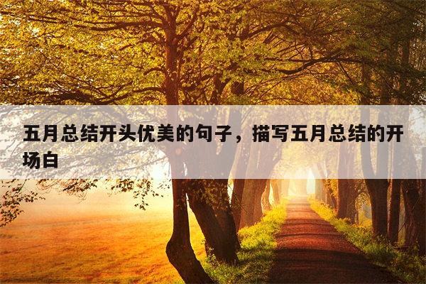 五月总结开头优美的句子，描写五月总结的开场白