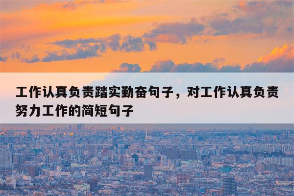 工作认真负责踏实勤奋句子，对工作认真负责努力工作的简短句子