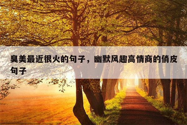 臭美最近很火的句子，幽默风趣高情商的俏皮句子