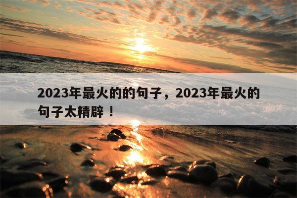 2023年最火的的句子，2023年最火的句子太精辟 !