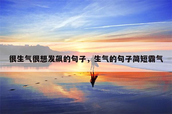很生气很想发飙的句子，生气的句子简短霸气