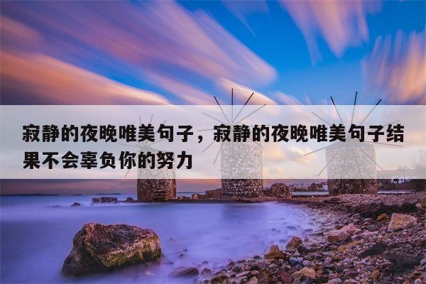 寂静的夜晚唯美句子，寂静的夜晚唯美句子结果不会辜负你的努力