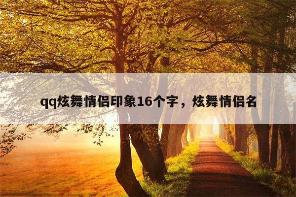qq炫舞情侣印象16个字，炫舞情侣名