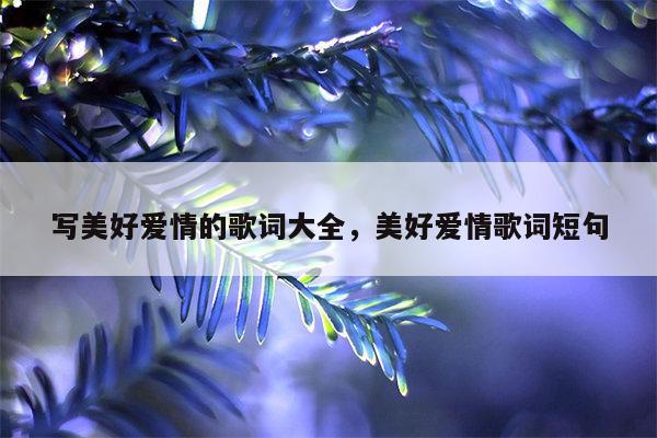 写美好爱情的歌词大全，美好爱情歌词短句
