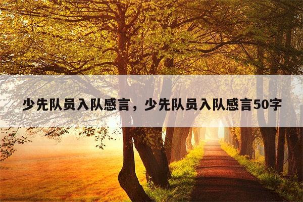 少先队员入队感言，少先队员入队感言50字
