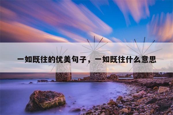一如既往的优美句子，一如既往什么意思