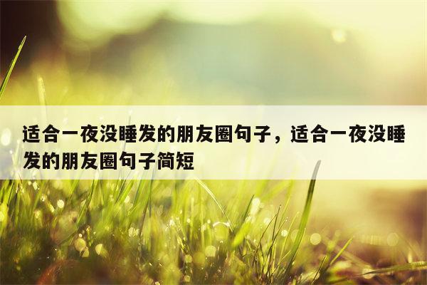适合一夜没睡发的朋友圈句子，适合一夜没睡发的朋友圈句子简短