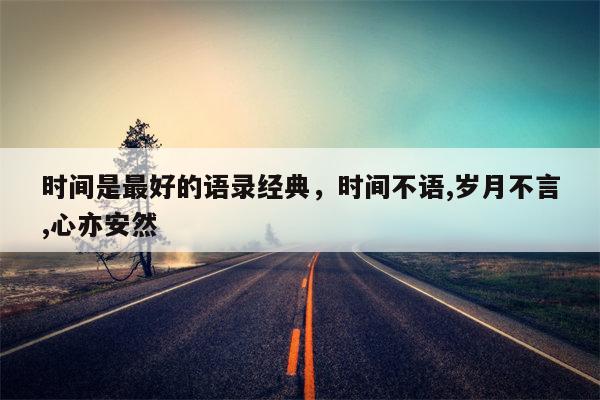时间是最好的语录经典，时间不语,岁月不言,心亦安然