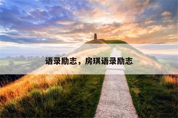 语录励志，房琪语录励志