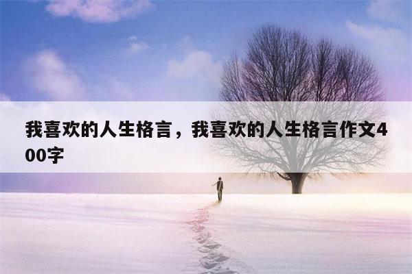 我喜欢的人生格言，我喜欢的人生格言作文400字