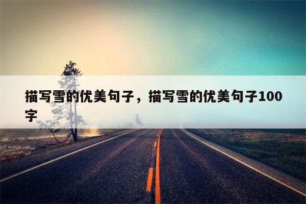 描写雪的优美句子，描写雪的优美句子100字