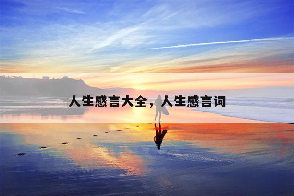 人生感言大全，人生感言词