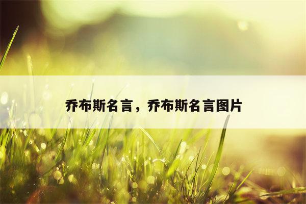 乔布斯名言，乔布斯名言图片