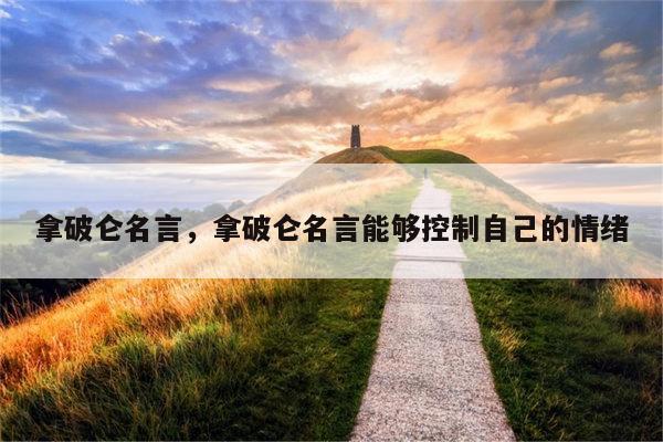 拿破仑名言，拿破仑名言能够控制自己的情绪