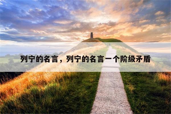 列宁的名言，列宁的名言一个阶级矛盾