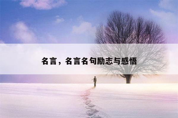 名言，名言名句励志与感悟