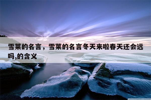 雪莱的名言，雪莱的名言冬天来啦春天还会远吗,的含义